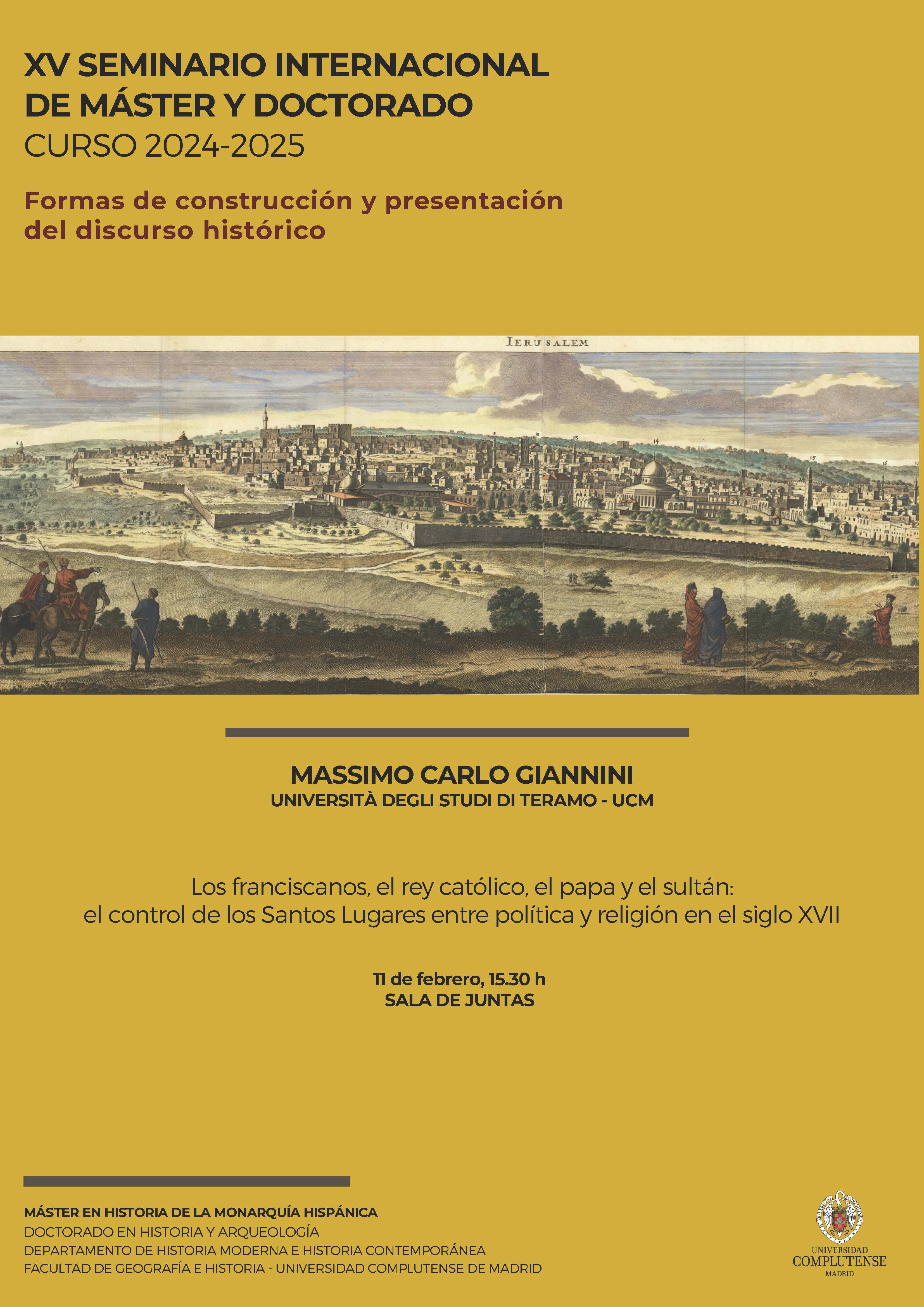 XV Seminario Internacional Formas de construcción y presentación del discurso histórico (Curso 2024-2025) (4ª sesión) (11.02.2025)